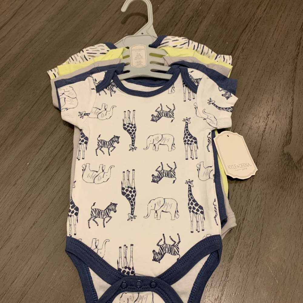 Carter's Safari Animal Print Bodysuit - Blue and White